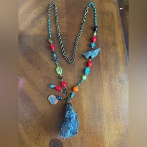 Plunder Fall Jack-o’-lantern Colorful Beaded Necklace with Tassel